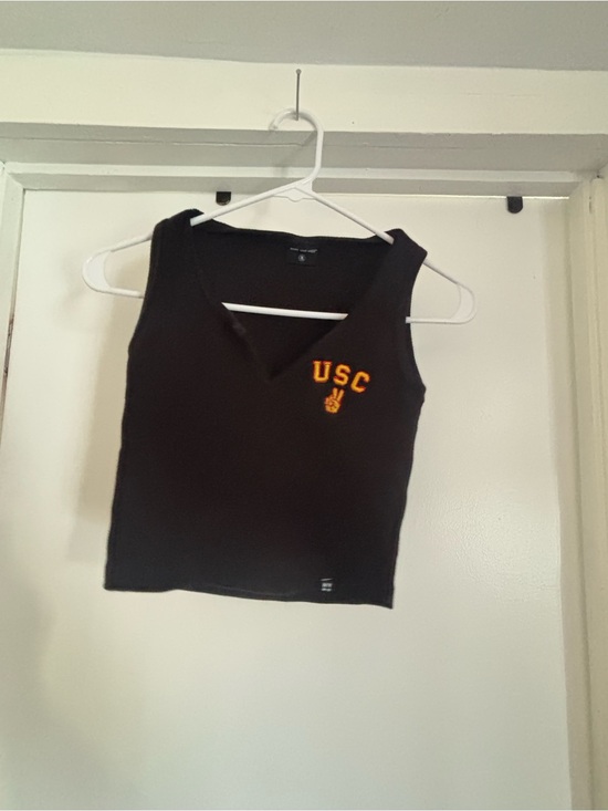 Hype and Vice Tops - USC Black V-Neck Tank Top